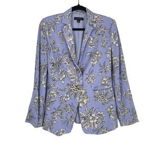 Ann Taylor‎ Women's Multicolor Floral Print Notched Lapel Blazer Jacket Size 4